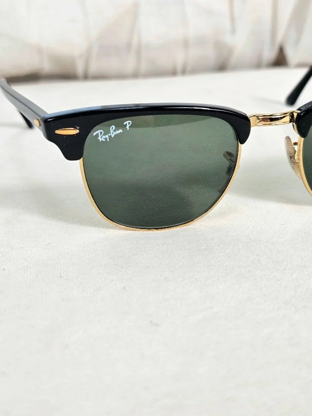 Ray-Ban Clubmaster Polarized Sunglasses RB3016 Black Gold Classic G15 Lenses w/ - Picture 12 of 13